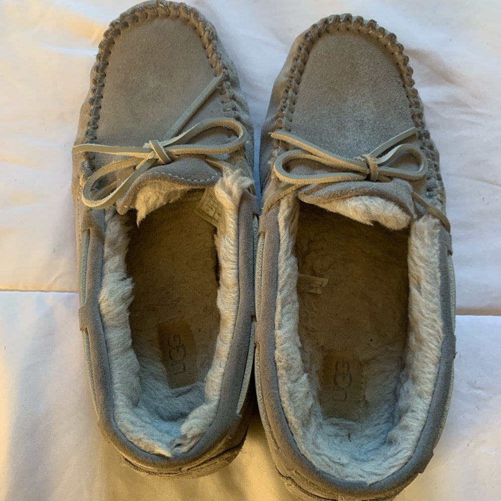 Gray loafer UGG moccasins size 7 1/2. Gently worn.